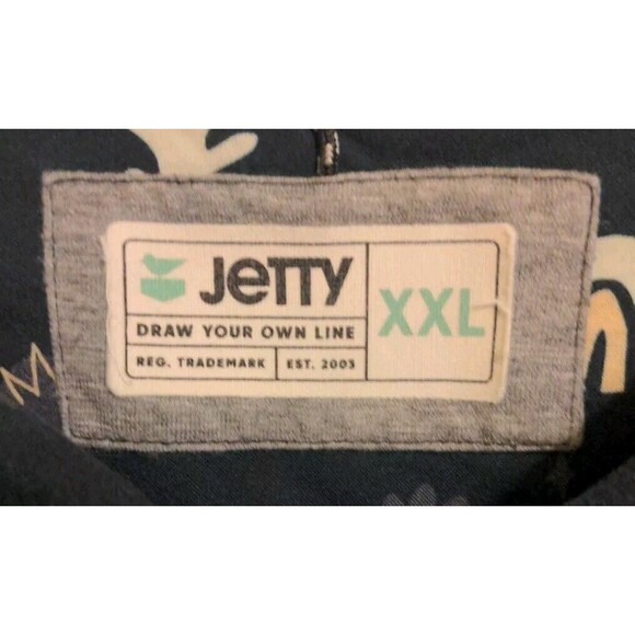 Jetty Shirt Men's XXL Draw Your Own Line Blue Button Pocket All Over Print Nice - Picture 7 of 10